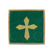 Grünes gesticktes Kelchblatt - goldenes Kreuz (1)
