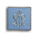 Blauer gestickter Kelch - Marianisches Symbol (2)