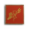 Besticktes rotes Kelchtuch - Kelch + Weintrauben