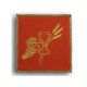 Besticktes rotes Kelchtuch - Kelch + Weintrauben