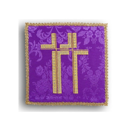 Abendmahlskelch bestickt violett - Kreuz