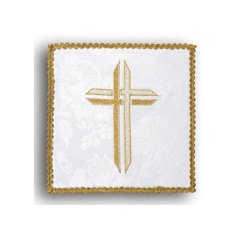 Ecru besticktes Kelchtuch - Kreuz (1)