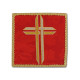 Rotes gesticktes Kelchtuch - Kreuz (1)