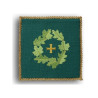Grünes gesticktes Kelchtuch - Kreuz + Blätter