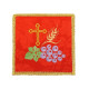 Besticktes rotes Kelchtuch - Kreuz, Traube, Ohren