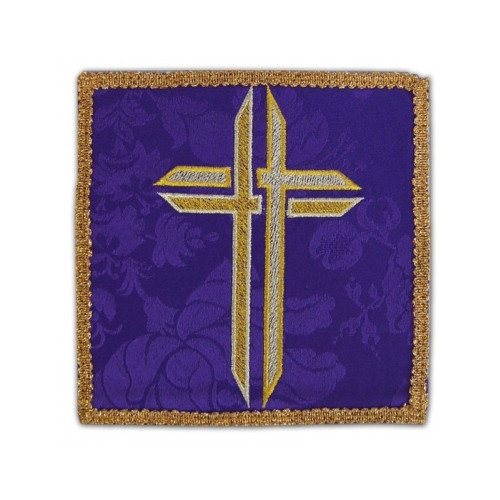 Abendmahlskelch bestickt violett - Kreuz (1)