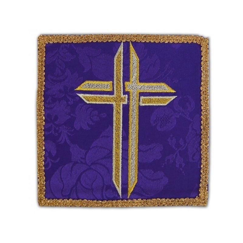 Abendmahlskelch bestickt violett - Kreuz (1)