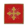 Besticktes rotes Kelchtuch - goldenes Kreuz + Strahlen