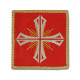 Rotes gesticktes Kelchtuch - Kreuz + Strahlen (2)