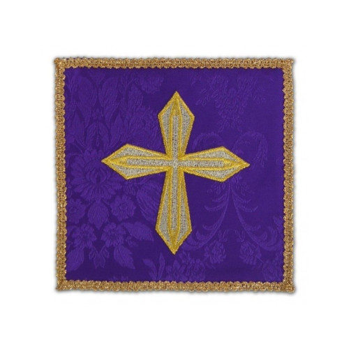 Besticktes Kelchtuch - goldenes Kreuz (1)