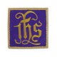 Abendmahlskelch bestickt violett - IHS gold