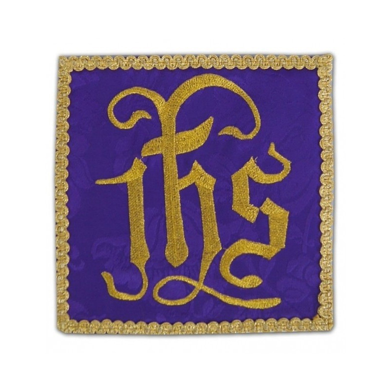 Abendmahlskelch bestickt violett - IHS gold