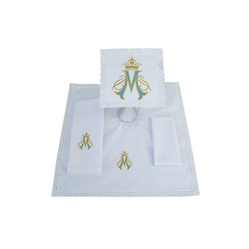 Kelchleinen-Set Marianisches Muster (05)