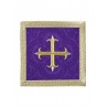 Abendmahlskelch lila Kreuz + goldene Verzierung
