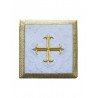 Abendmahlskelch weißes Kreuz + goldene Verzierung