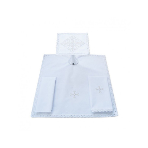 Kelch Leinen Set besticktes Kreuz (12)