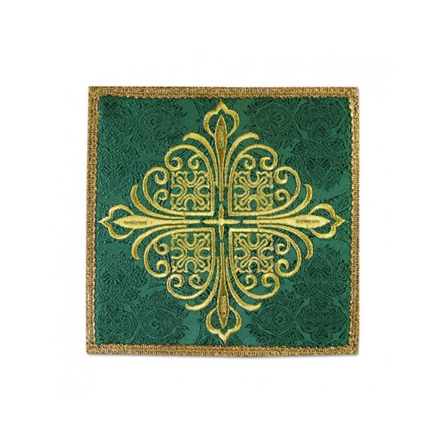 Grünes Kreuz besticktes Kelchtuch - Jacquard-Stoff