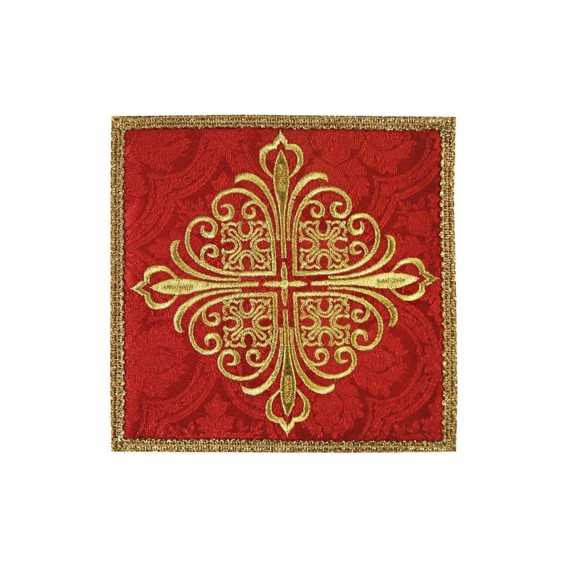Abendmahlskelch besticktes rotes Kreuz - Jacquardstoff