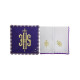 Besticktes Kelchleinen-Set - lila