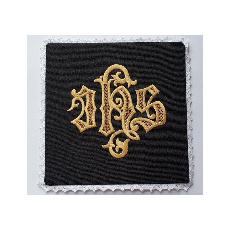 Abendmahlskelch schwarz - gold IHS