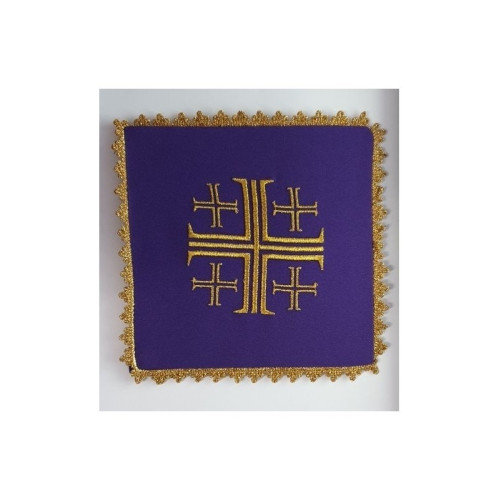 Kelch Leinen Set lila - Jerusalem Kreuz