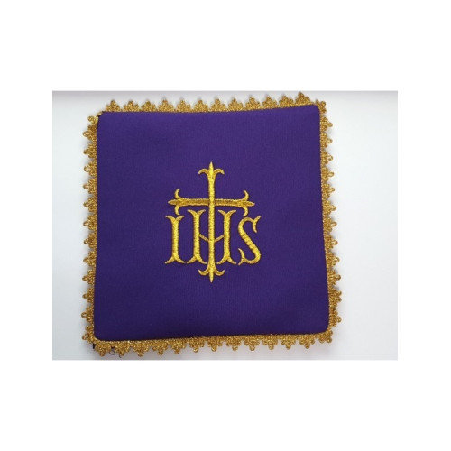 IHS besticktes Kelchtuch - violett