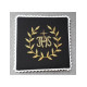 Besticktes Kelchblatt schwarz IHS + Ornament