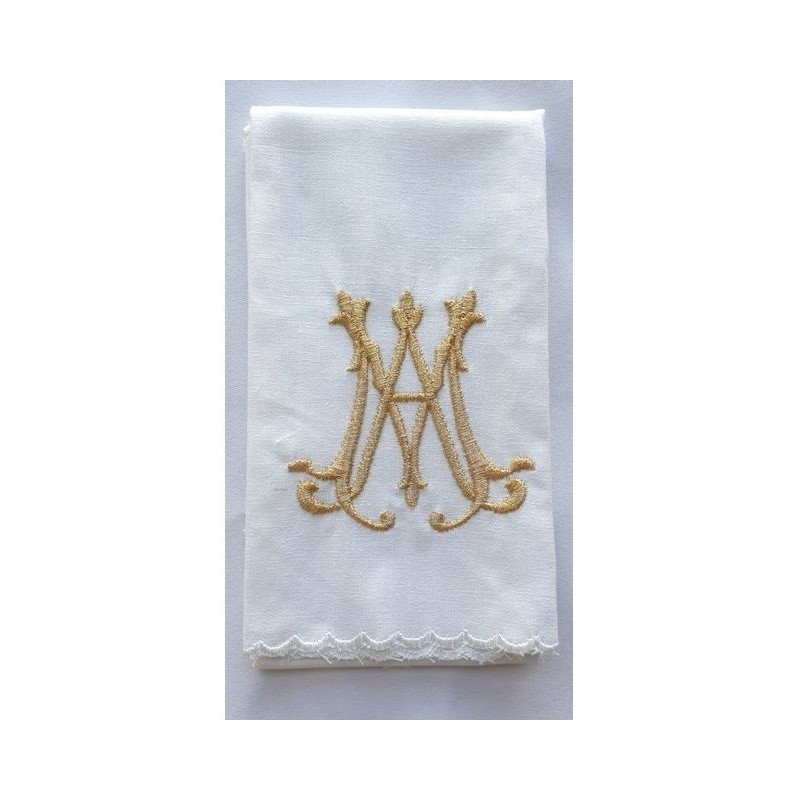 Purificator goldenes Marienemblem - 100% Baumwolle