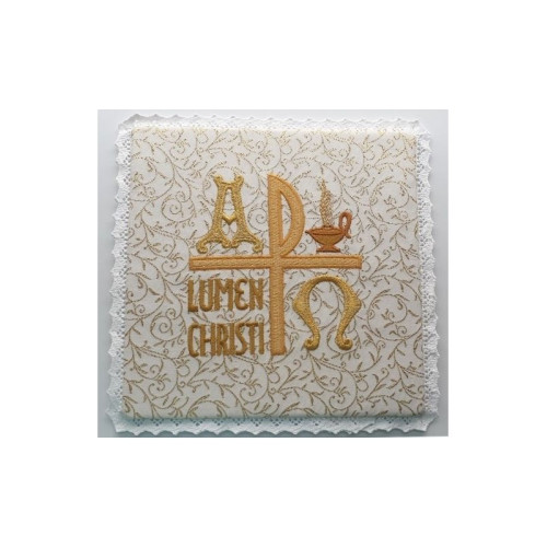 Kelch, ecrufarben, Goldmuster - Lumen Christi (Licht Christi)