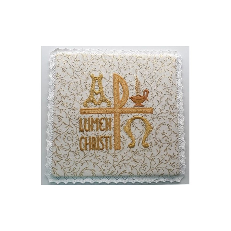 Kelch, ecrufarben, Goldmuster - Lumen Christi (Licht Christi)