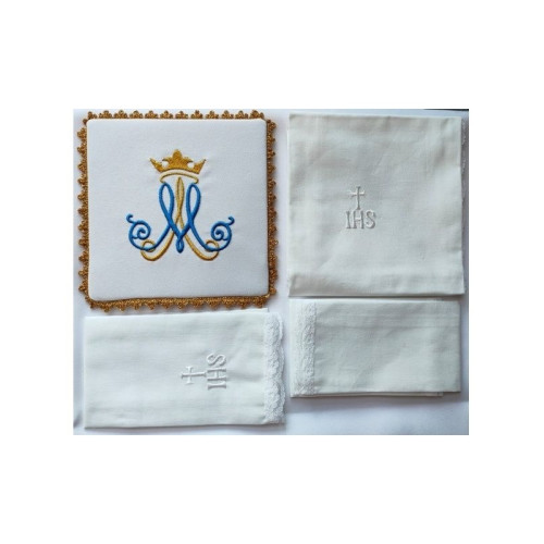 Marianischer Kelch Leinen-Set (4)