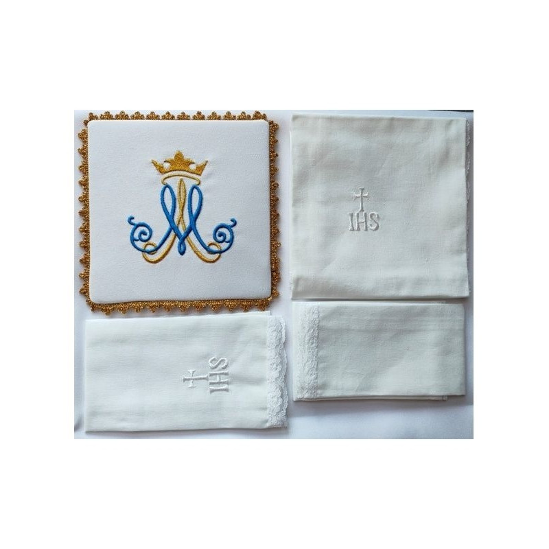 Marianischer Kelch Leinen-Set (4)