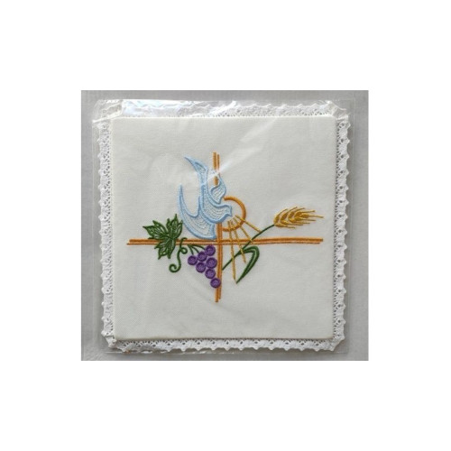 Besticktes ecrufarbenes Kelchtuch - Taube