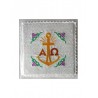 Abendmahlskelch bestickt ecru, silberne Muster - Alpha und Omega
