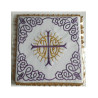 Besticktes Kelchtuch IHS + violettes Ornament (22)
