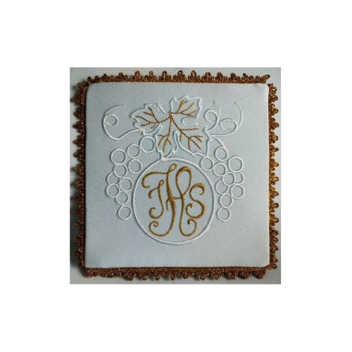 Kelchtuch bestickt Gold IHS, Trauben (31)