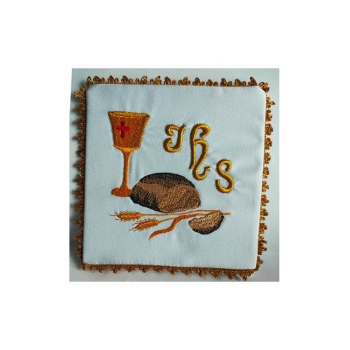 Besticktes Kelchblatt Gold IHS, Brot, Kelch (33).