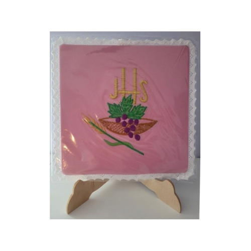 IHS besticktes rosa Kelchtuch (3)