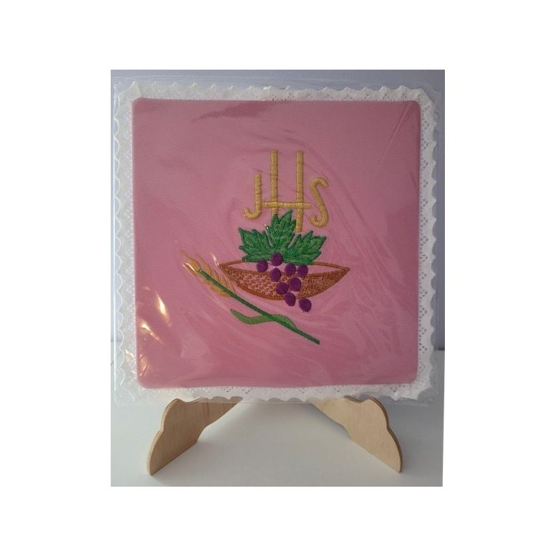 IHS besticktes rosa Kelchtuch (3)