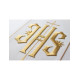 Gesticktes Messgewand mit IHS-Symbol - ecru (H10)