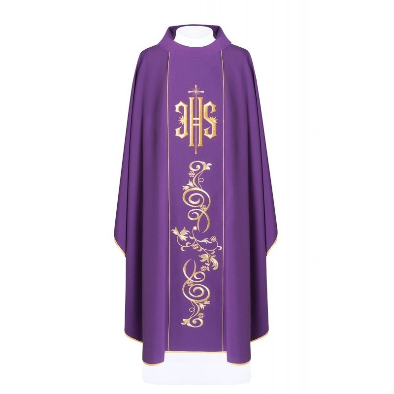 Messgewand mit gesticktem IHS-Symbol - violett (H10)