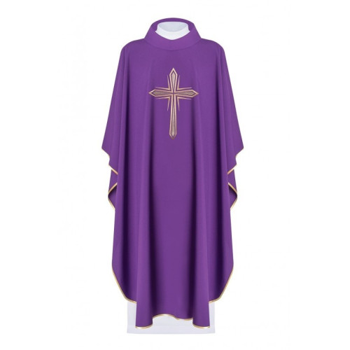 Messgewand, bestickt mit dem Symbol des Kreuzes - violett (H11)