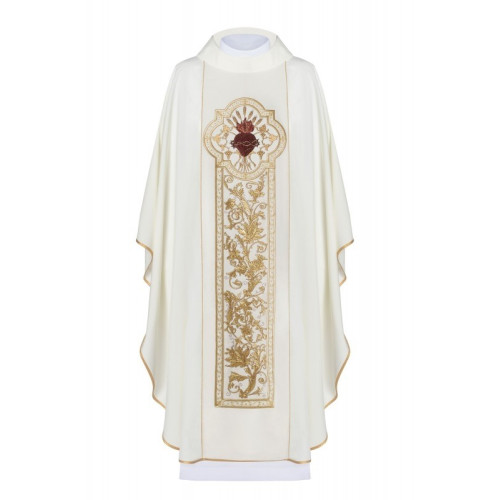 Gesticktes Messgewand Herz Jesu - ecru (H16)