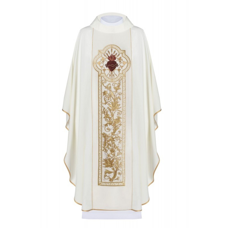Gesticktes Messgewand Herz Jesu - ecru (H16)