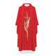 Messgewand mit gesticktem Kreuz und Ohren - rot (H21)