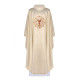 Gesticktes Messgewand Herz Jesu und Kelch - gold (H27)
