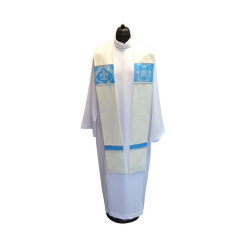 Marianische Stola - cremeblau