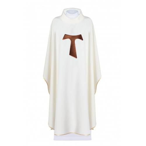 Messgewand mit franziskanischem Kreuz TAU - ecru