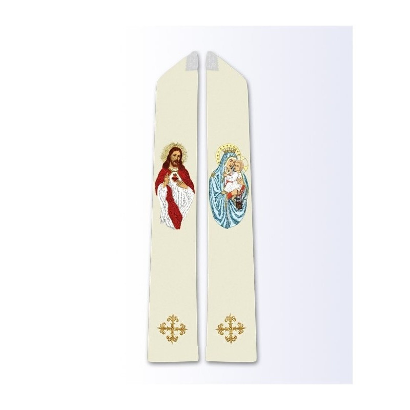 Stola mit dem Bild des Herzens Jesu und dem MB-Skapulier