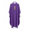 Messgewand bestickt mit Kelch, IHS und Trauben - violett (H49).